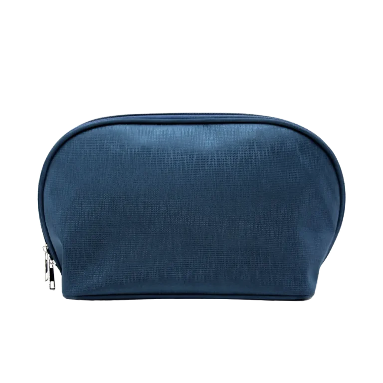 Midnight Arc Makeup Pouch / Deep Blue Semi-Circle Cosmetic Organizer Bag