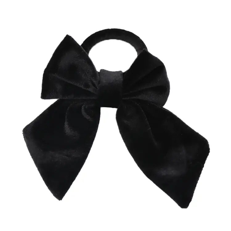 black bow hair tie