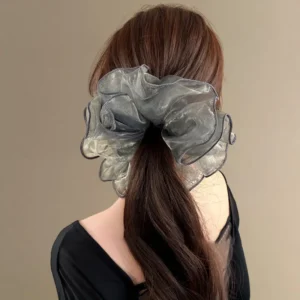 blue organza scrunchie