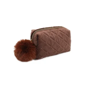 brown makeup bag