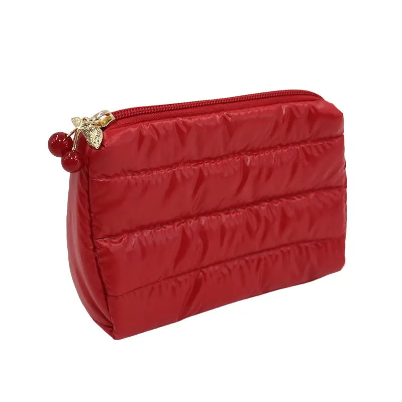 cherry red makeup pouch