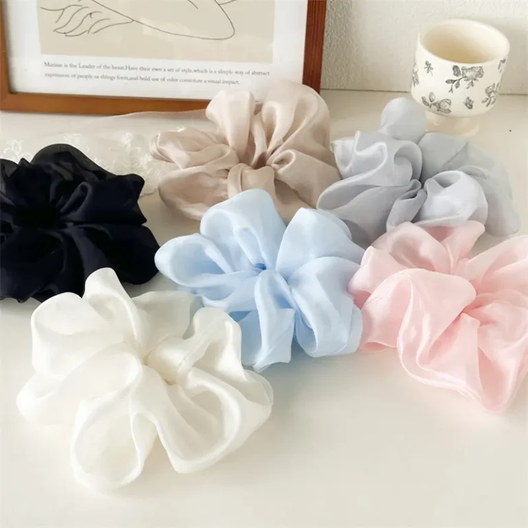 Pastel Organza Scrunchies / Custom Sheer Hair Ties Wholesale