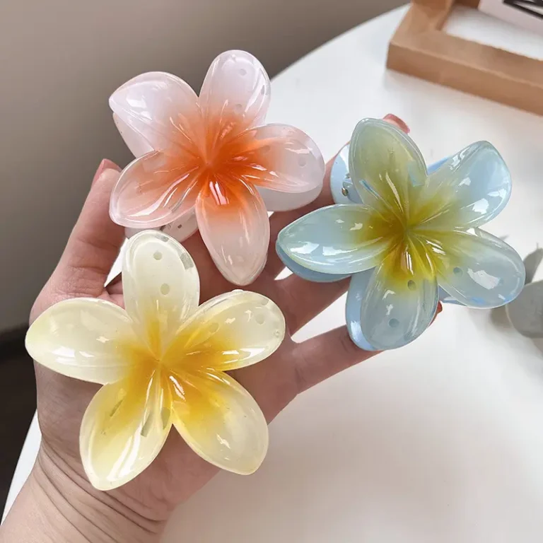 Pastel Flower Hair Claw Clips / Custom Acetate Floral Hair Clips Wholesale