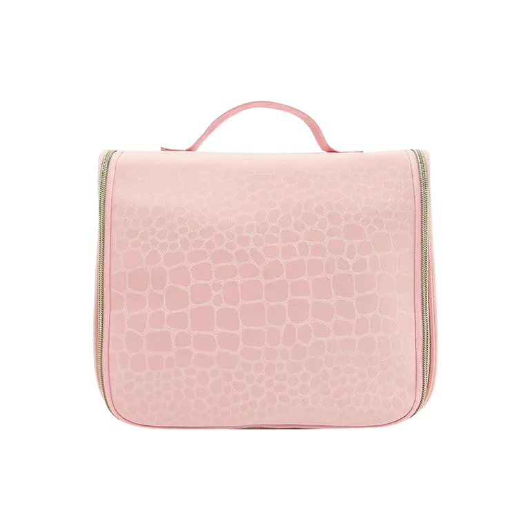 Hanging Toiletry Case / Compact Travel Cosmetic Organizer with Fold-Out Storage