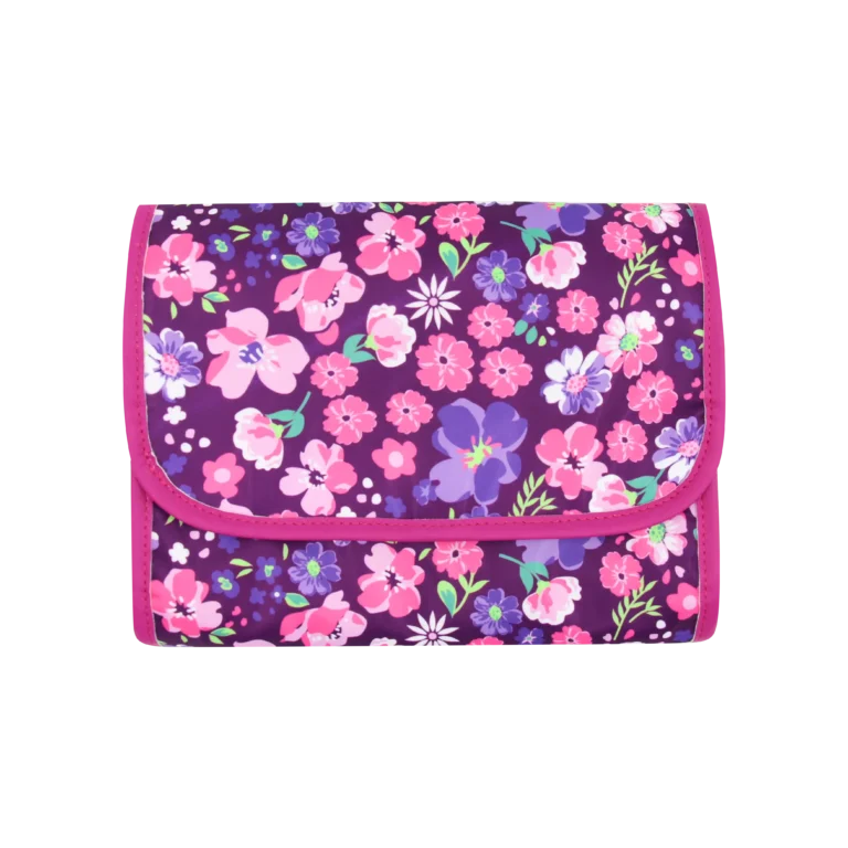 BloomFold Hanging Toiletry Bag / Printed Travel Cosmetic Organizer with Multi-Pocket Storage