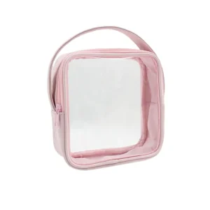 pink PVC makeup bag