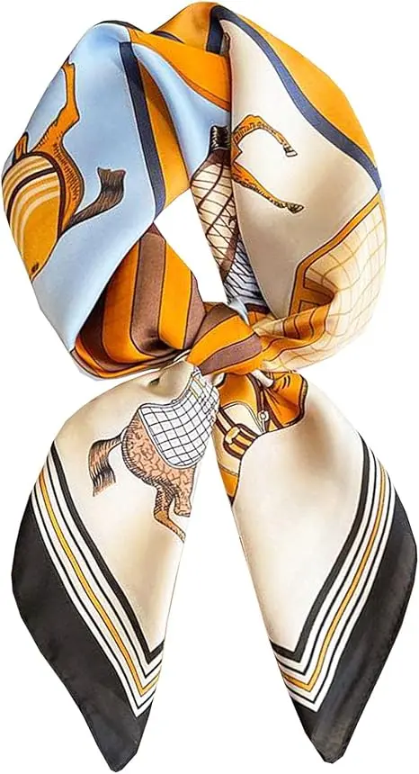 printed square hair scarf