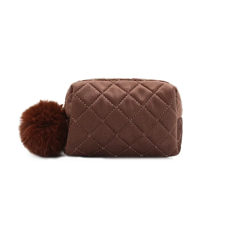 quilted cosmetic pouch