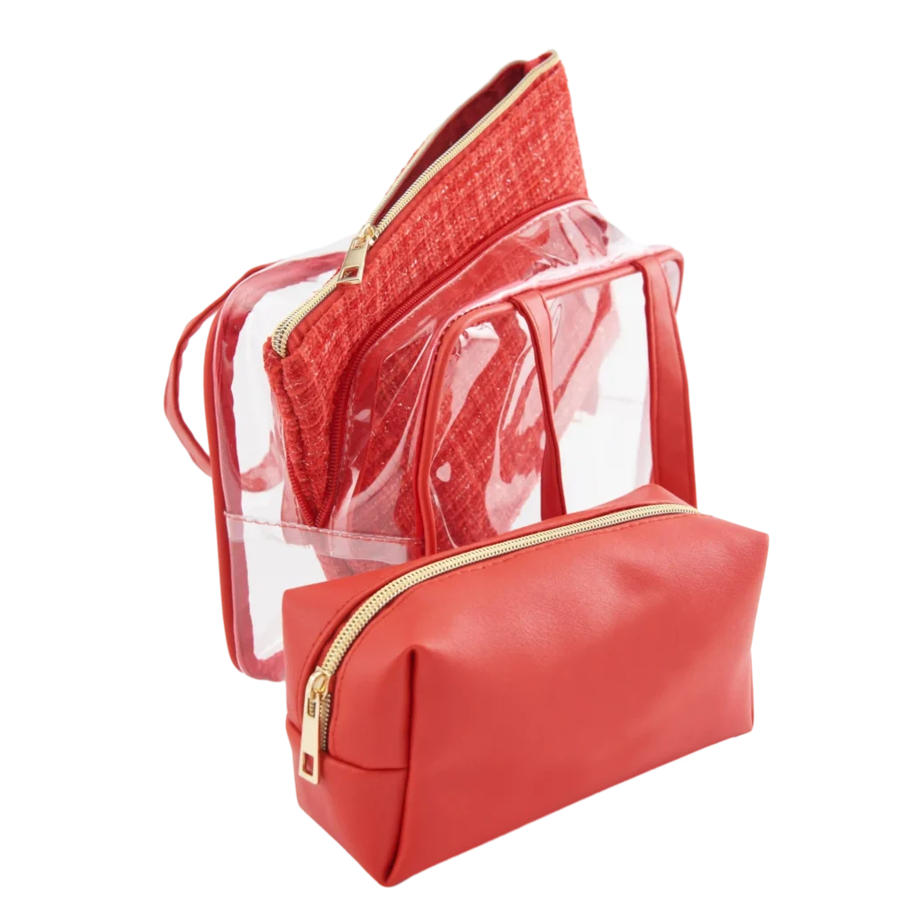 red vanity organizer