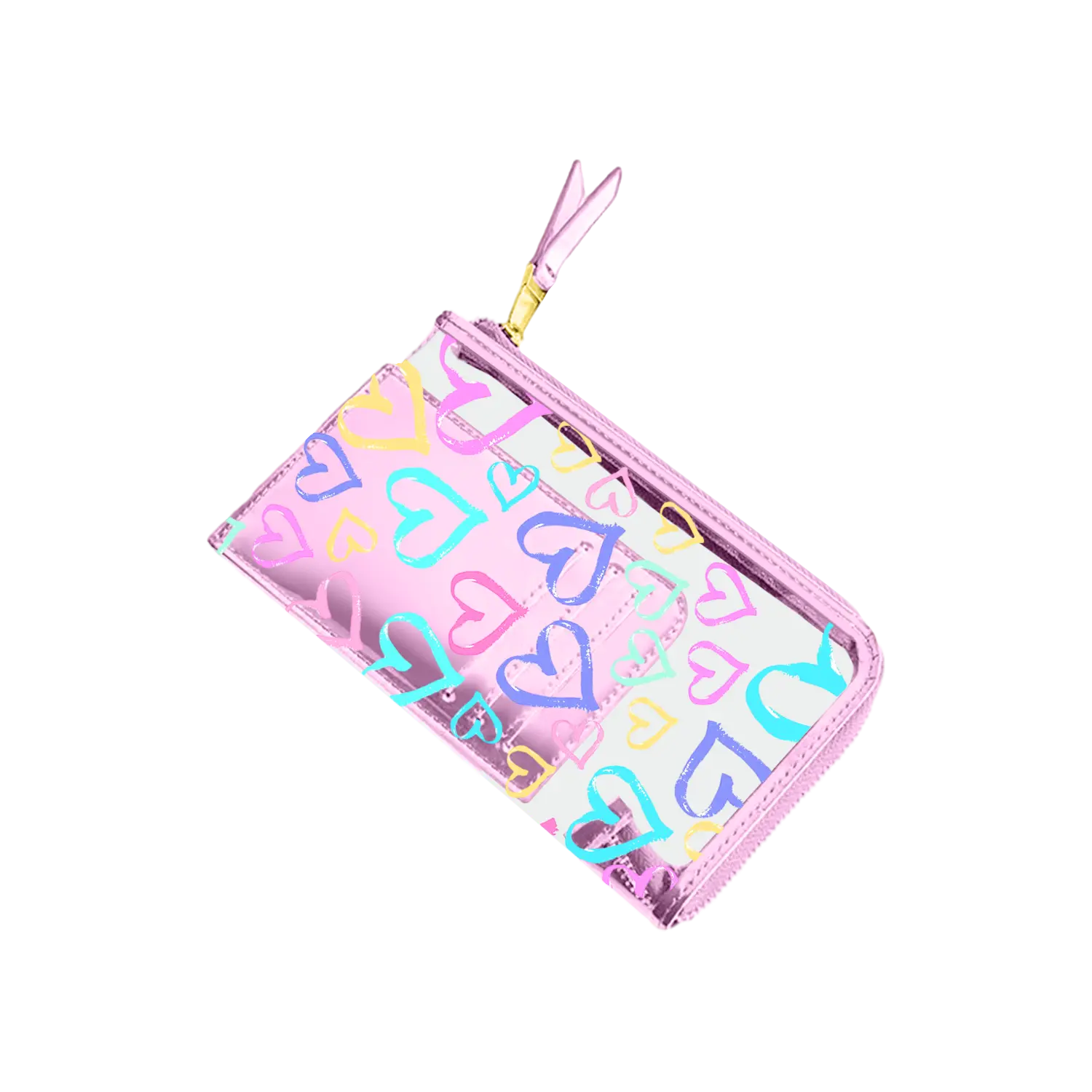 Candy Heart ClearZip Pouch / Colorful TPU Mini Cosmetic & Travel Organizer Bag