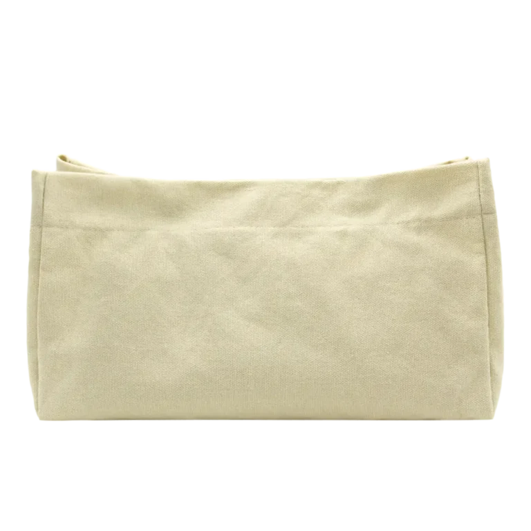 Soft Linen Utility Beauty Pouch / Open-Top Fabric Cosmetic Organizer Bag