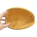 Yellow Striped Cosmetic Bag
