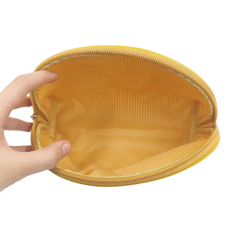 Yellow Striped Cosmetic Bag