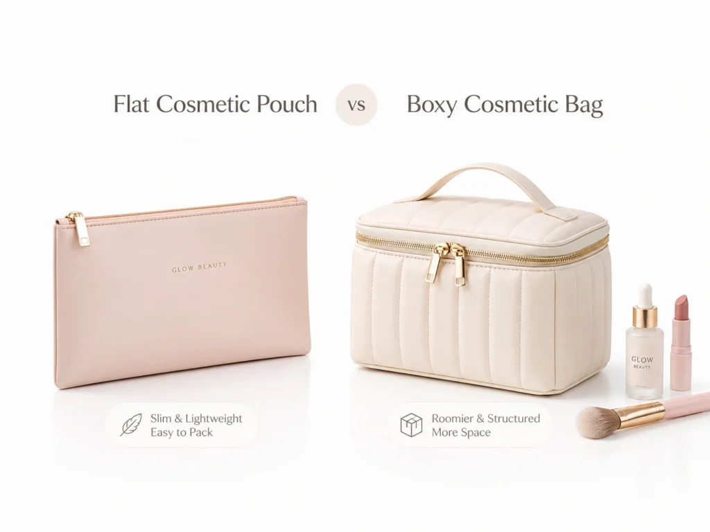 Flat Cosmetic Pouch vs Boxy Cosmetic Bag