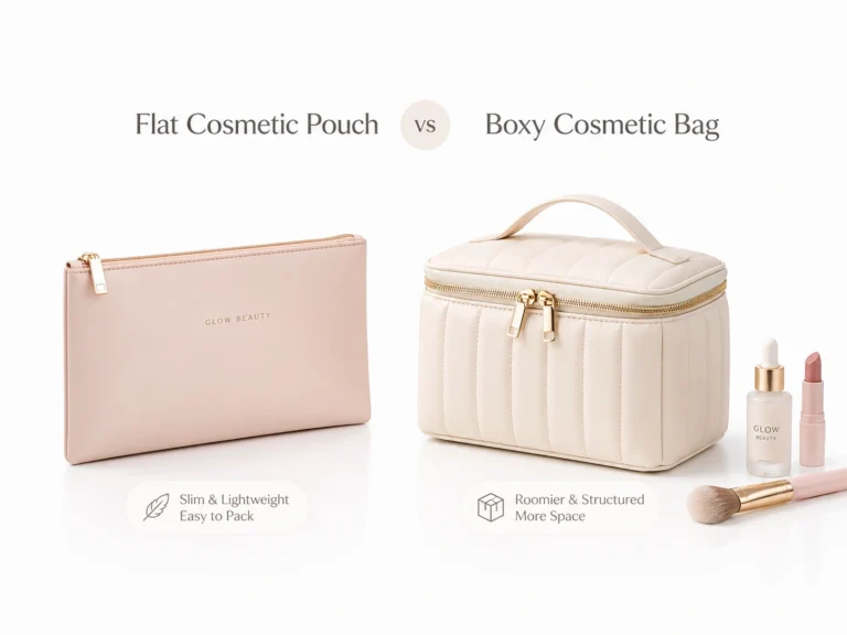 Flat Cosmetic Pouch vs Boxy Cosmetic Bag
